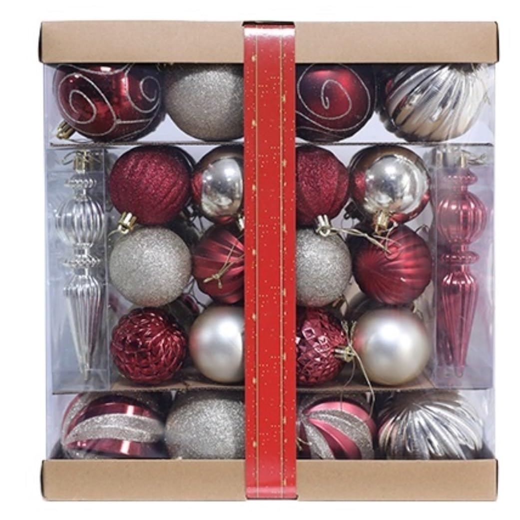 Palline di Natale 62 Palline di Natale Infrangibili, Decorazioni per L'Albero, Ornamenti, Natalizie da Appendere Decorazioni(A)