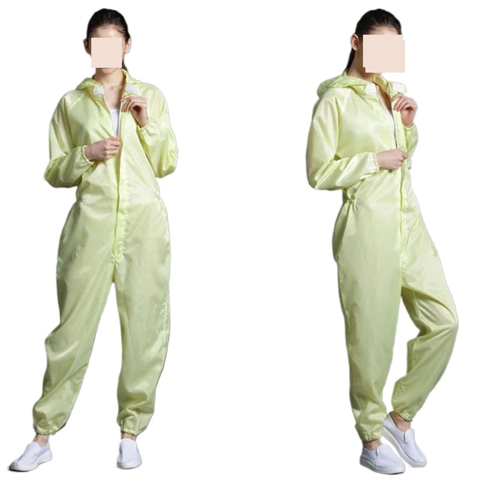 Mężczyzna Kobieta Pyłoszczelny Antystatyczny Kaptur Czysty Pokój Odzież Malarska Jednolity Kombinezon Jednoczęściowy Czyste Ubrania Robocze(Yellow,XL)