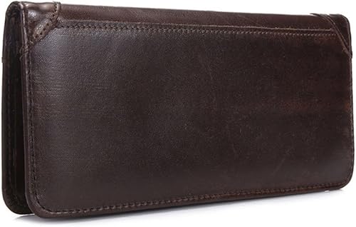 Miniatura 3 de Cartera larga de cuero genuino de los hombres billetes billete titular de la tarjeta de dinero monedero delgado caliente