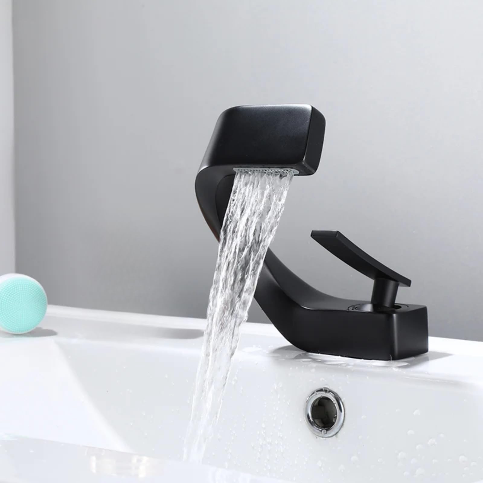 Black Basin Sink Faucet Brass Rose Gold Hot And Cold Bathroom Taps White Deck-mounted Mixer Single Hole Faucets (Black)