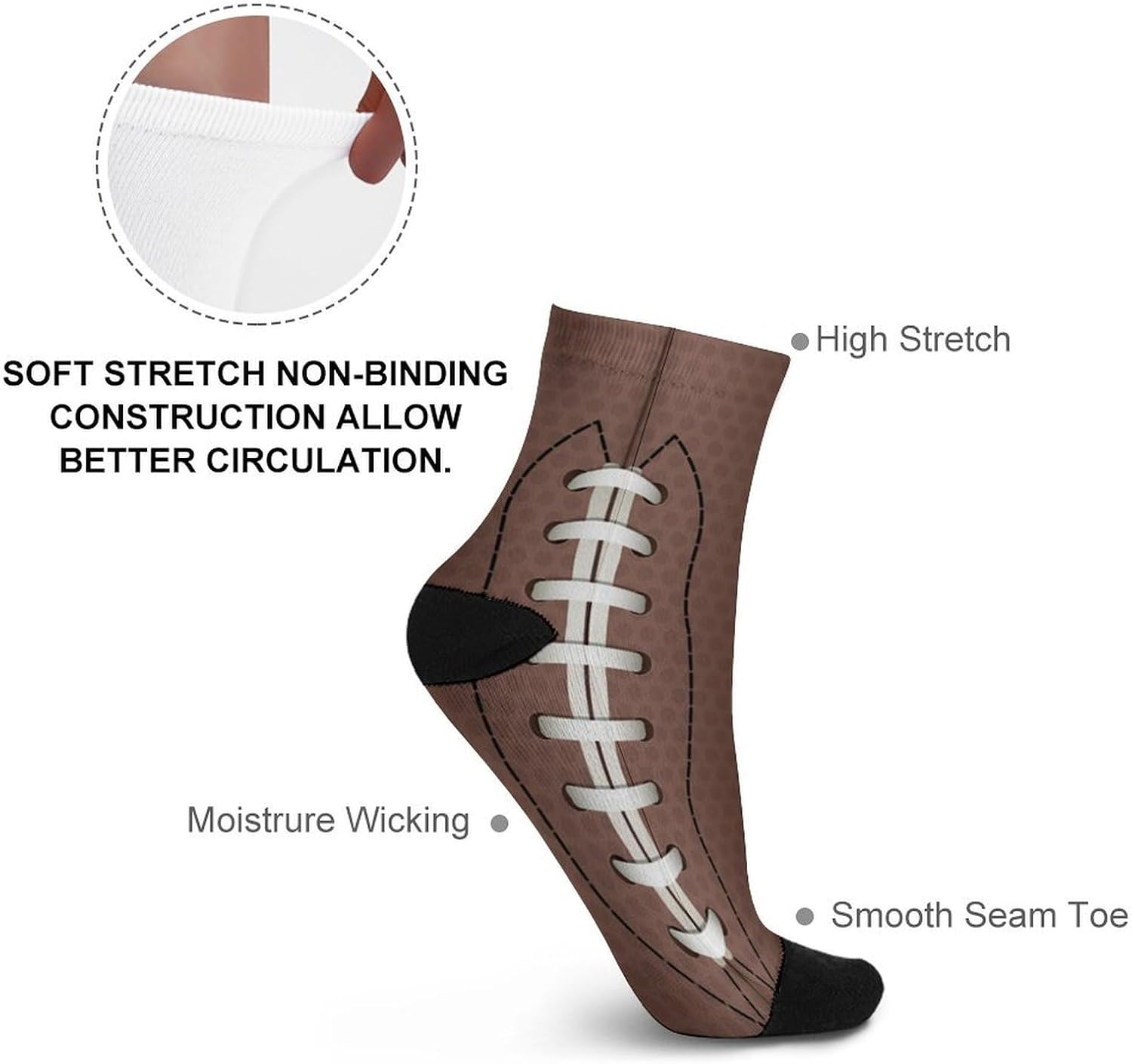 American Football Rugby Knee High Socks Athletic Long Stockings Sport Casual Crew Tube Sock Boot