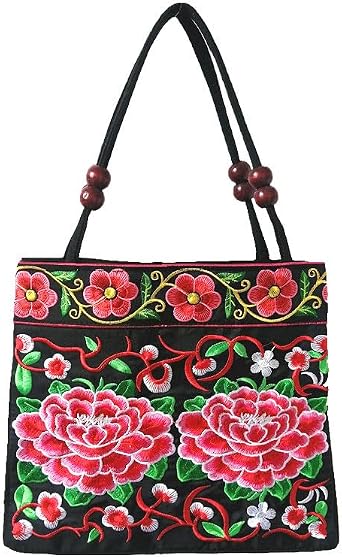 Embroidery Totes Bag Travel Beach Bag Vintage Embroidered Ethnic Women Floral Handbags Embroidered Purse Bag
