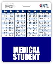 Medical Student Badge Buddy Horizontal w/Height & Weight Conversion Charts (Oversized, Navy)