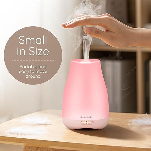 Miniatura 5 de Homeweeks Difusores, difusor colorido de aceites esenciales de 3.4 fl oz con modo de niebla ajustable, aroma de apagado automático para