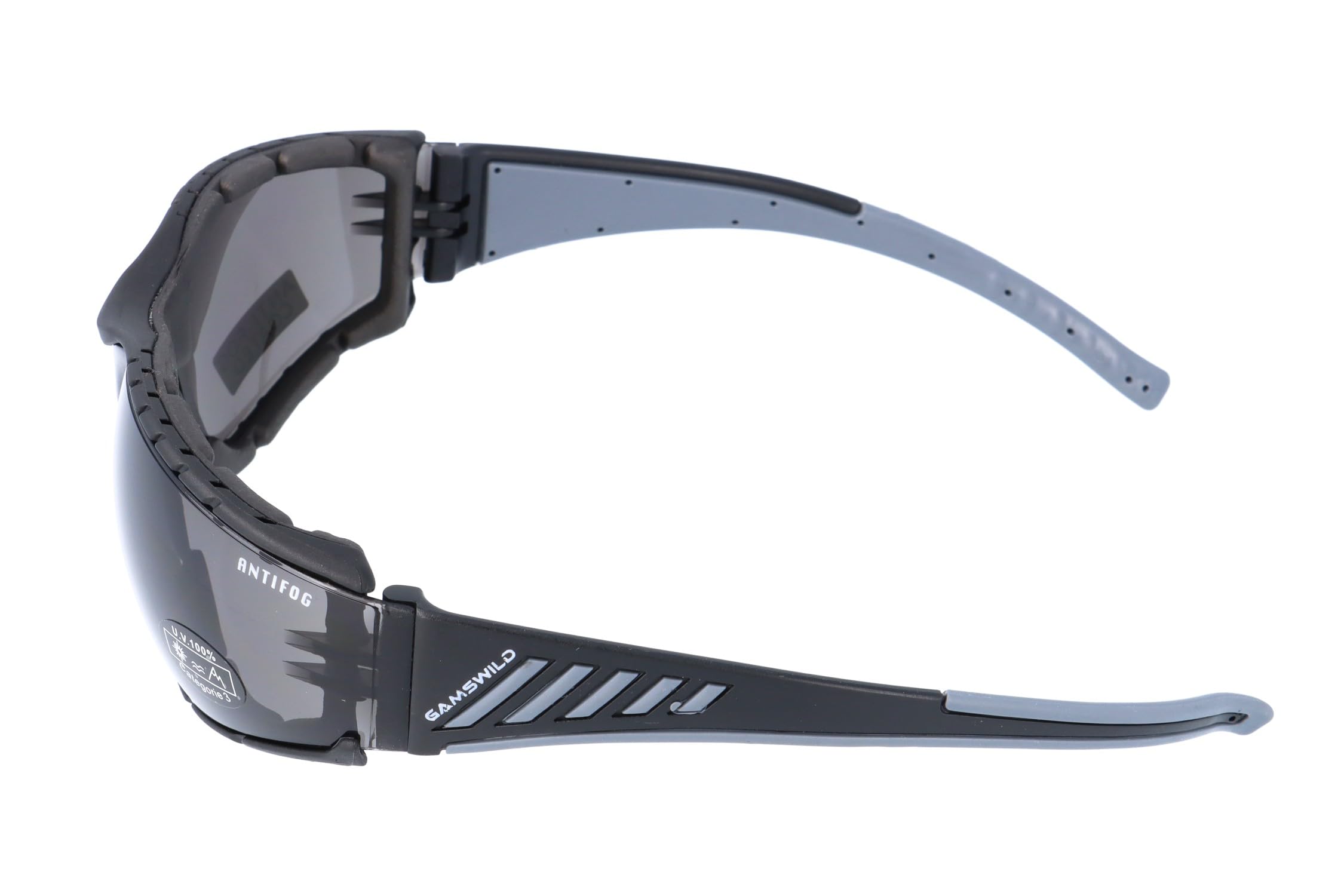 Gamswild WS7122 okulary przeciwsłoneczne sportowe + dodatkowy klips chroniący przed wiatrem ANTIFOG okulary narciarskie okulary rowerowe unisex | brązowe | pomarańczowe | żółte | szare | przezroczyste