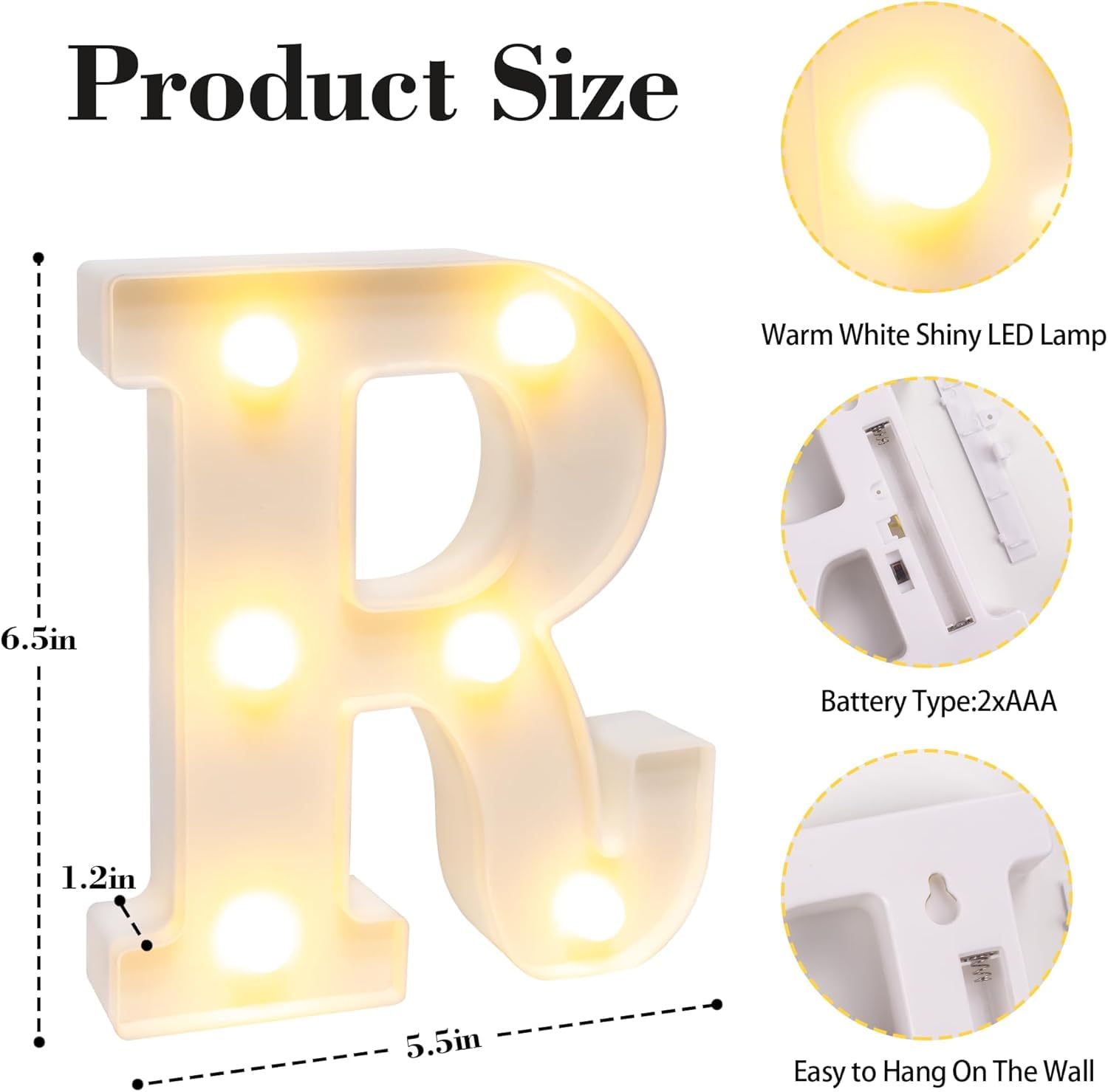 JUSTOTRY 6Pcs Mr & Mrs LED Light Up Letters - Image 2