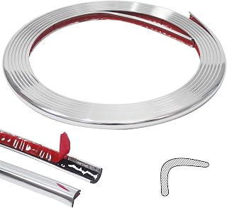 JSIWOTH 9.8 Ft Molding Trim Peel and Stick, Flexible Wall Trim for Kitchen Backsplash, Tables Cabinets Furniture Edges, Waterproof Self Adhesive Tile Edge Trim Silver
