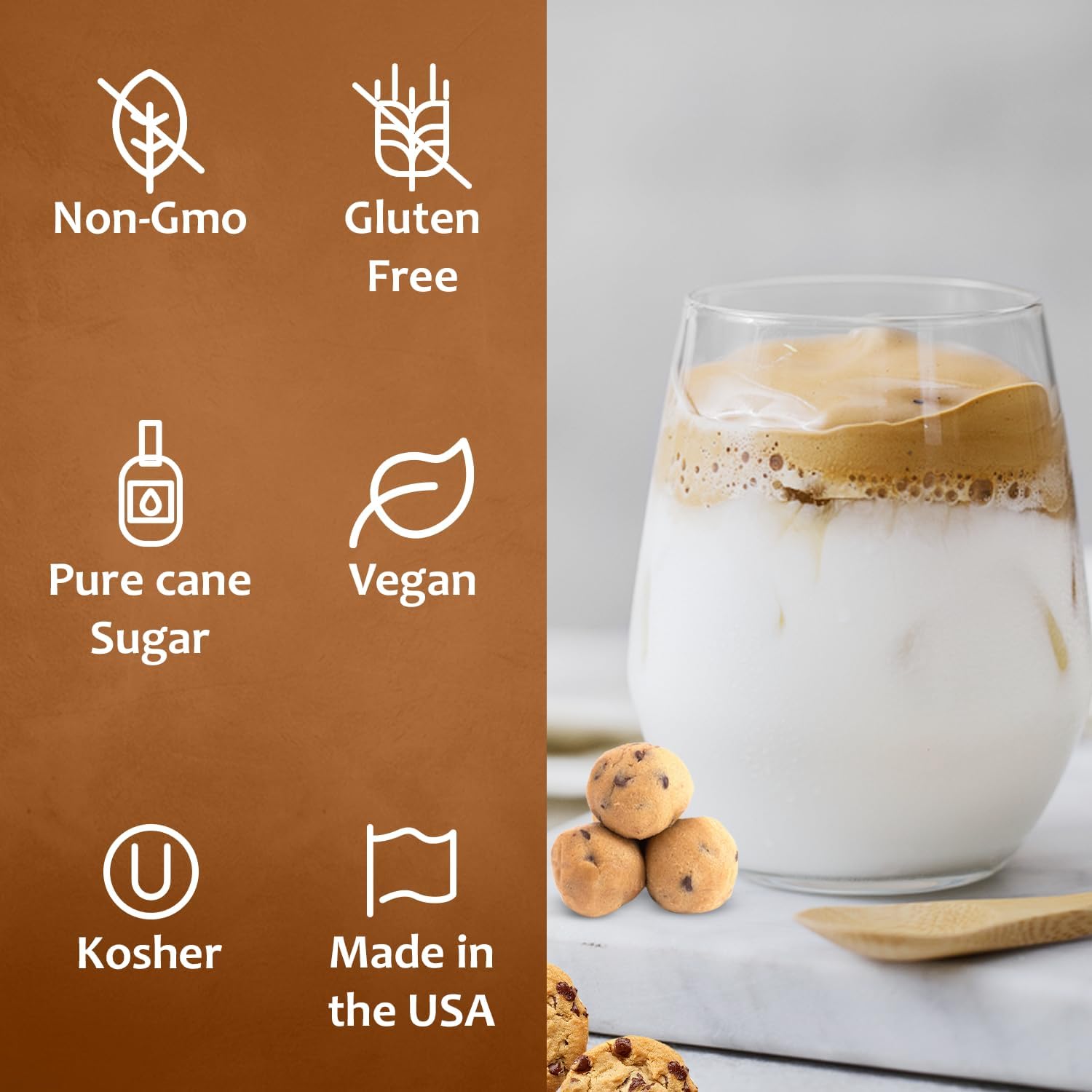Syruvia Coffee Syrup Variety Pack - French Vanilla & Chocolate Chip Cookie Dough- Gluten-Free, Kosher, 25.4 fl oz Bottles - Enhance Your Coffee Experience with Premium Flavoring Syrups