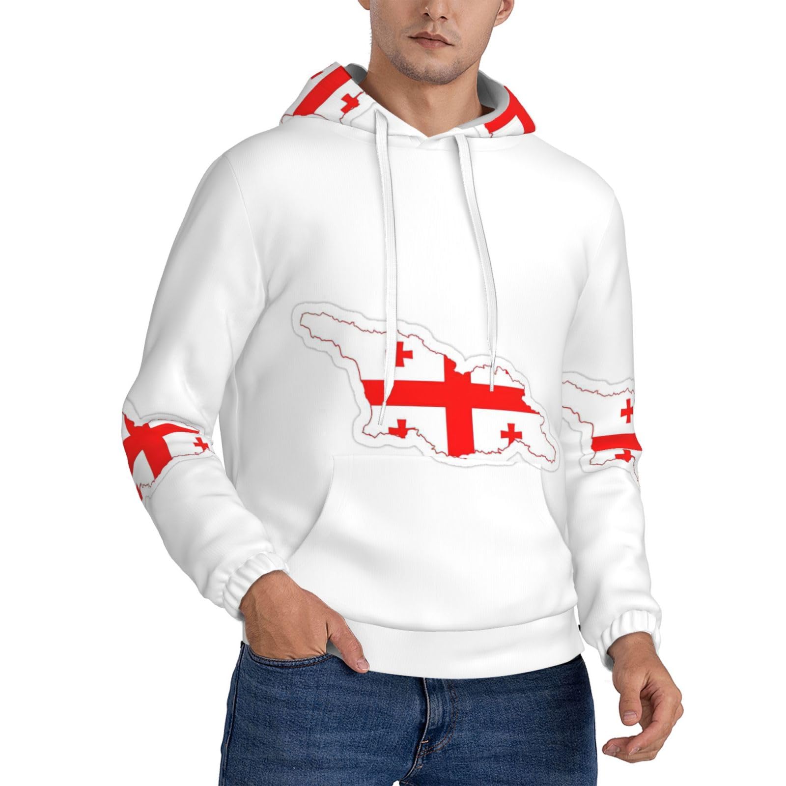 Sweat a capuche homme imprimé pull polyester Georgie - 8