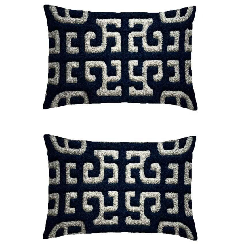 Housse de coussin 60x90cm rectangulaire en lin imperméable blanc
