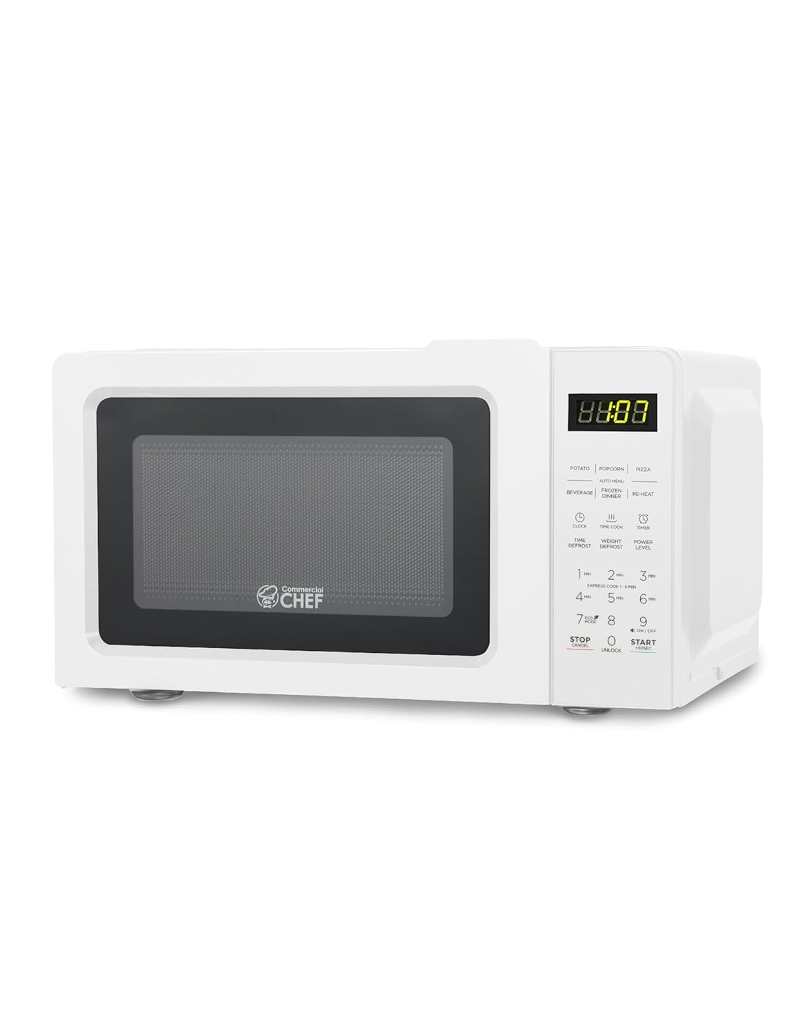 COMMERCIAL CHEF 0 7 Cubic Foot Microwave with 10 Power Levels Small Microwave with Pull Handle 700W Countertop