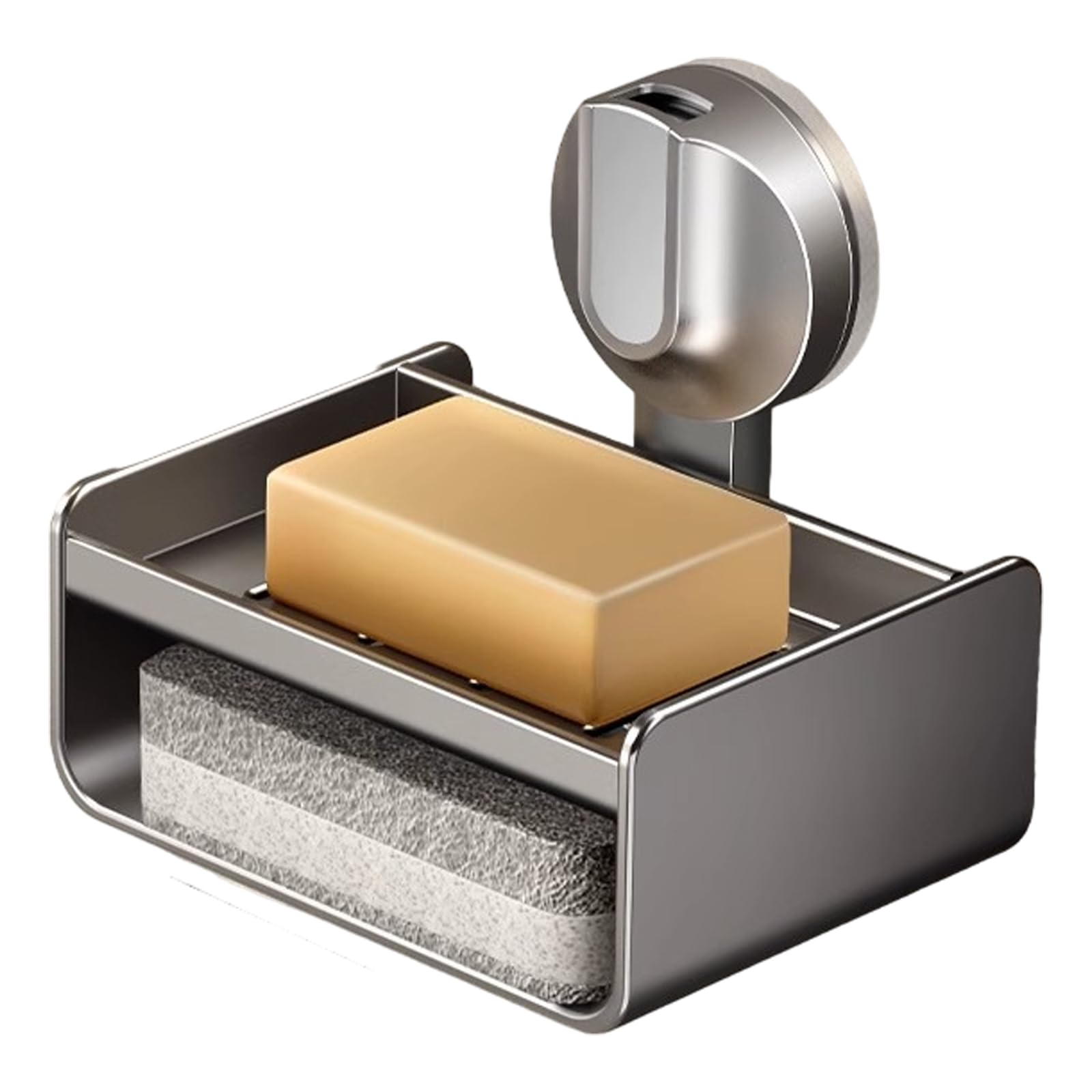 Jazuaiao Metal Soap Strong Suction Soap Holder Tray Carbon Steel Storage for Bathroom, Tub, Kitchen Sink Wall Mounted Carbon Steel Holder