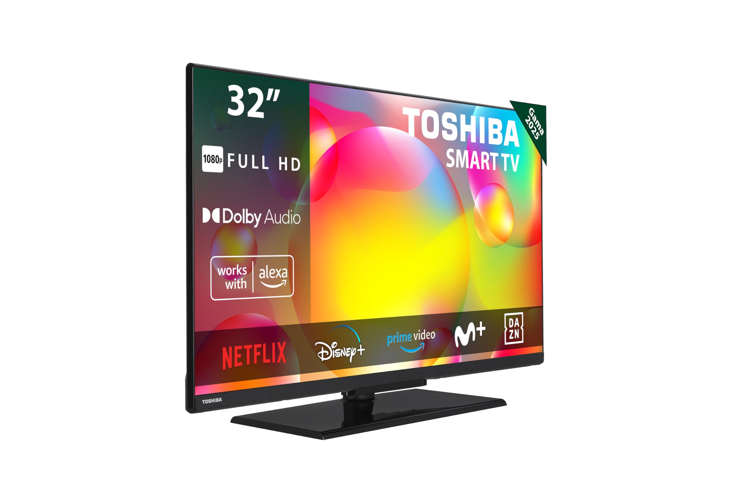 Toshiba 32LV3463DG Smart TV de 32", con Resolución Full HD (1920 x 1080), HDR, Compatible con Asistente de Voz Alexa