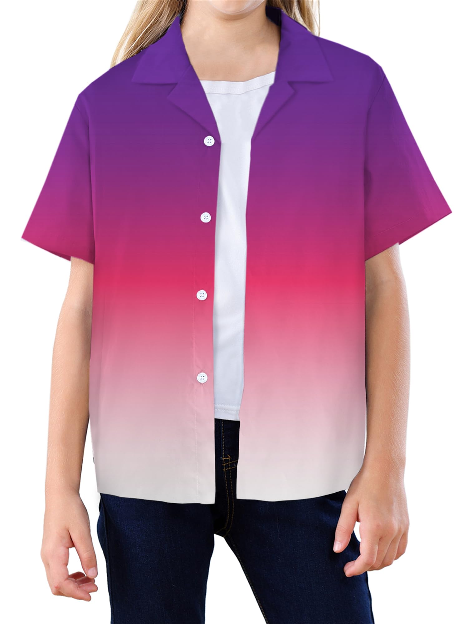 SANGTREE Girl's &amp; Women's Hawaiian Shirts Button Down Short Sleeve Shirts