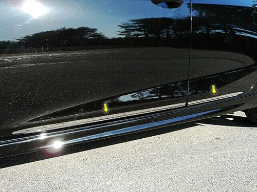QAA es compatible con Chevrolet Cruze 2017-2019 4 piezas de moldura lateral de acero inoxidable, 1 pulgada de ancho AT57800
