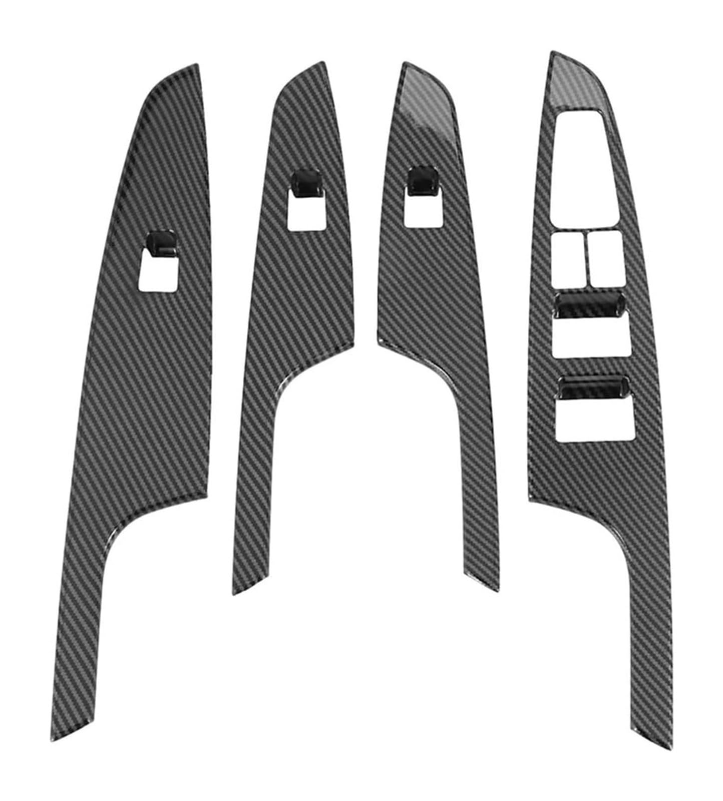 TYTYASS Inner Door Handle for Hyundai for Tucson 2016 2017 Car Door Window Switch Panel Handle Cover Trim Carbon Fiber Chrome(Carbon Fiber)