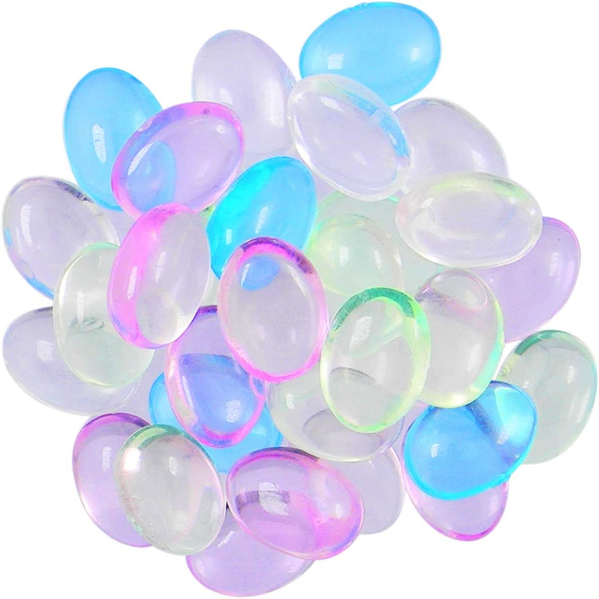 QY 200PCS Colorful Crystal Acrylic Gems Colorful Translucent Jewels Precious Stones Faux Diamond for Vase Fillers Wedding Decoration Arts and Crafts,Oval Shape