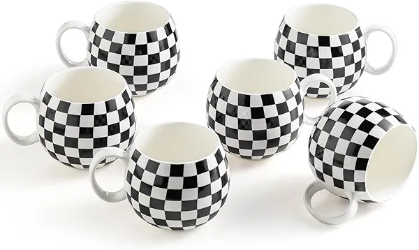 LAUCHUH Coffee Mugs Set, Ceramic Coffee Mugs Latte Cup Porcelain Mugs for Coffee, Tea, Hot Cocoa, Milk, Dishwasher & Microwave Safe for Christmas
