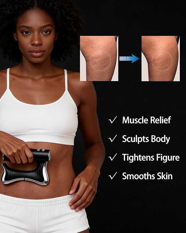 CXGTCI Electric Muscle Scraper Tool with Vibration,Massage& Heat, Portable Gua Sha Massager for Full Body Muscle Recovery, Relaxation, and Pain Relief (Black-Gel) by CXGTCI - Used condition - Image 4