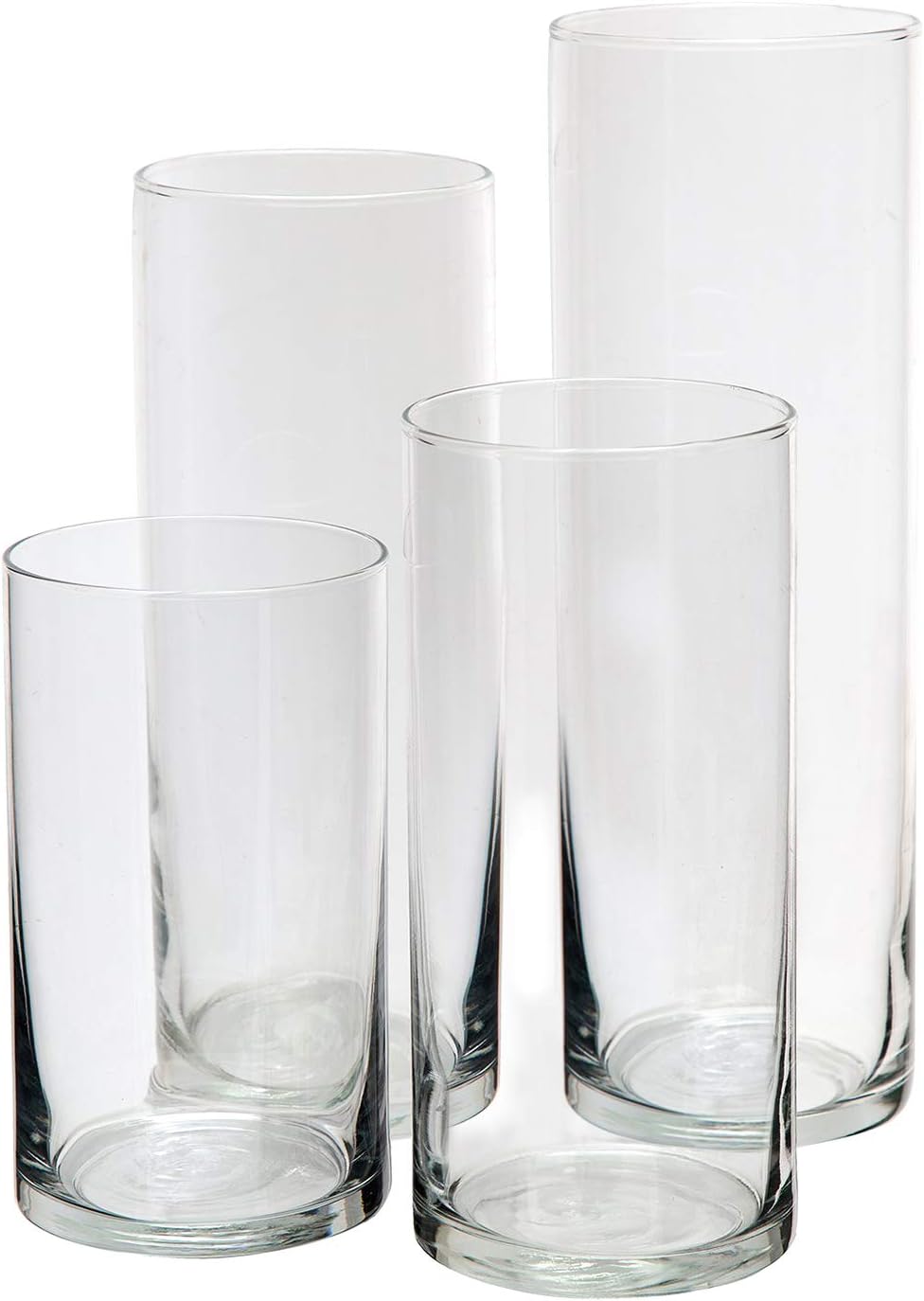 Royal Imports Glass Cylinder Vases Set of 4 Decorative Centerpieces for