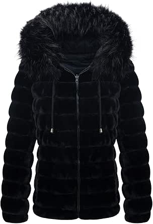 Giolshon Giubbotto Donna Reversibile in Eco Pile, Piumino Corto