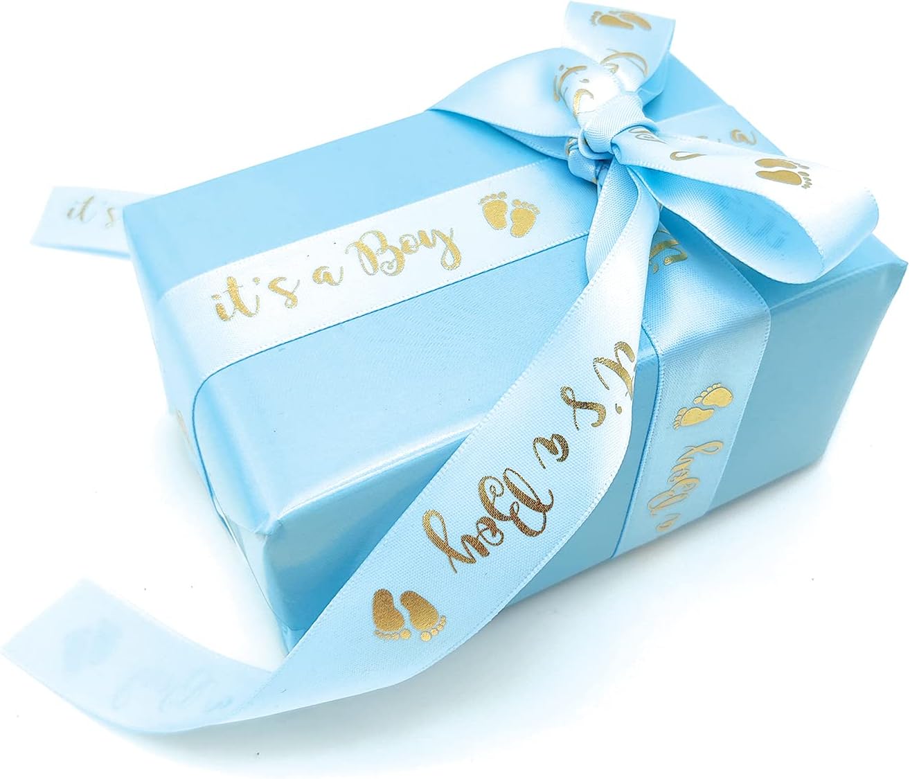 Blue and Gold Ribbon - It's a Boy for Baby Shower - Decoration for Your Baby Shower (Blue and Gold)