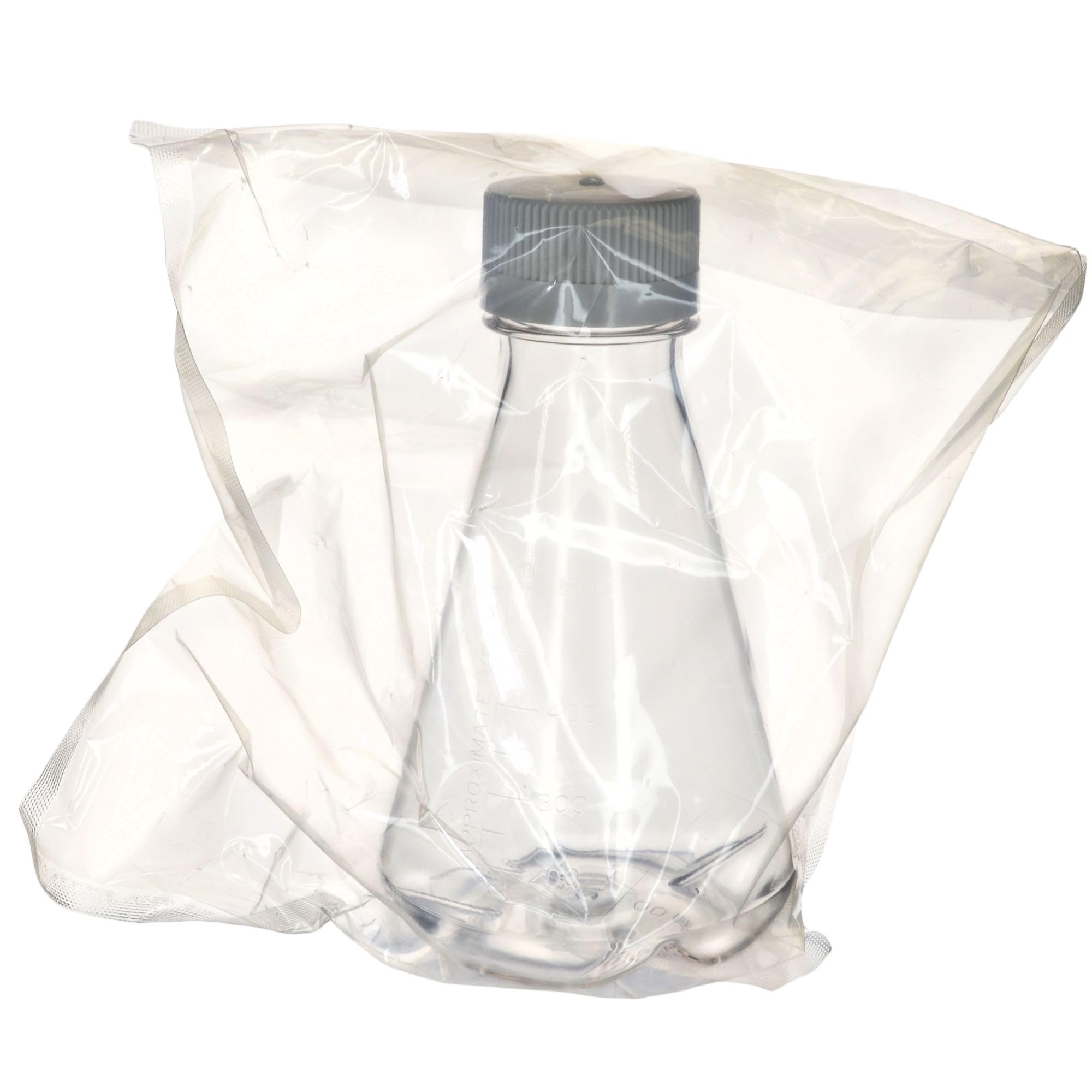 Eisco - Paquete de 12 frascos Erlenmeyer de PETG estériles de 500 ml, sin ventilación, fondo deflectado, esterilizado gamma, clase VI, grado de laboratorio, almacenamiento químico, cultivo celular