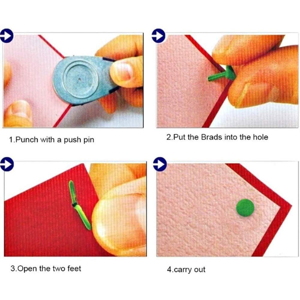 Fermagli Per Carta In Metallo 200 Pezzi - Brad Rotondi Argento 6x13 Mm Per Scrapbooking E Fai-Da-Te