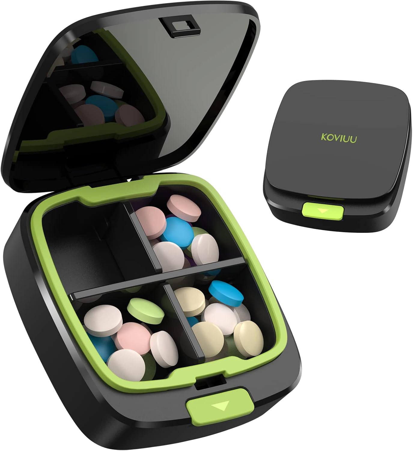 KOVIUU Small Pill Box for Purse Travel Pill Case Daily Pill