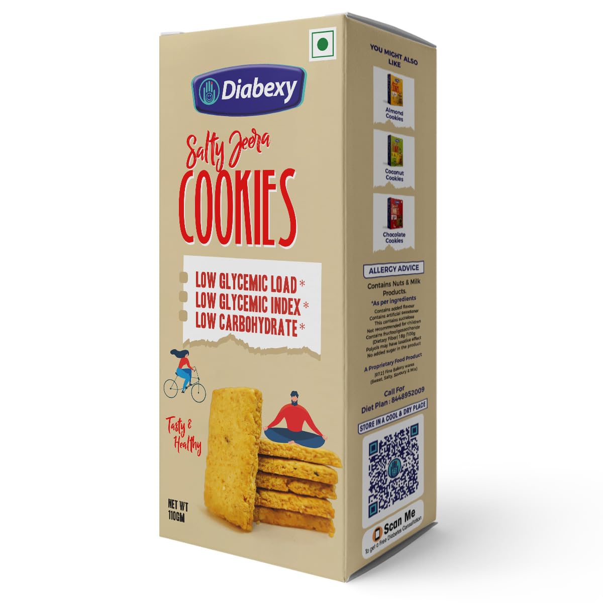Diabexy Salted Jeera Cookies Gift Pack for Diabetics- 110g (B0C65BB6CY) Amazon Price History, Amazon Price Tracker