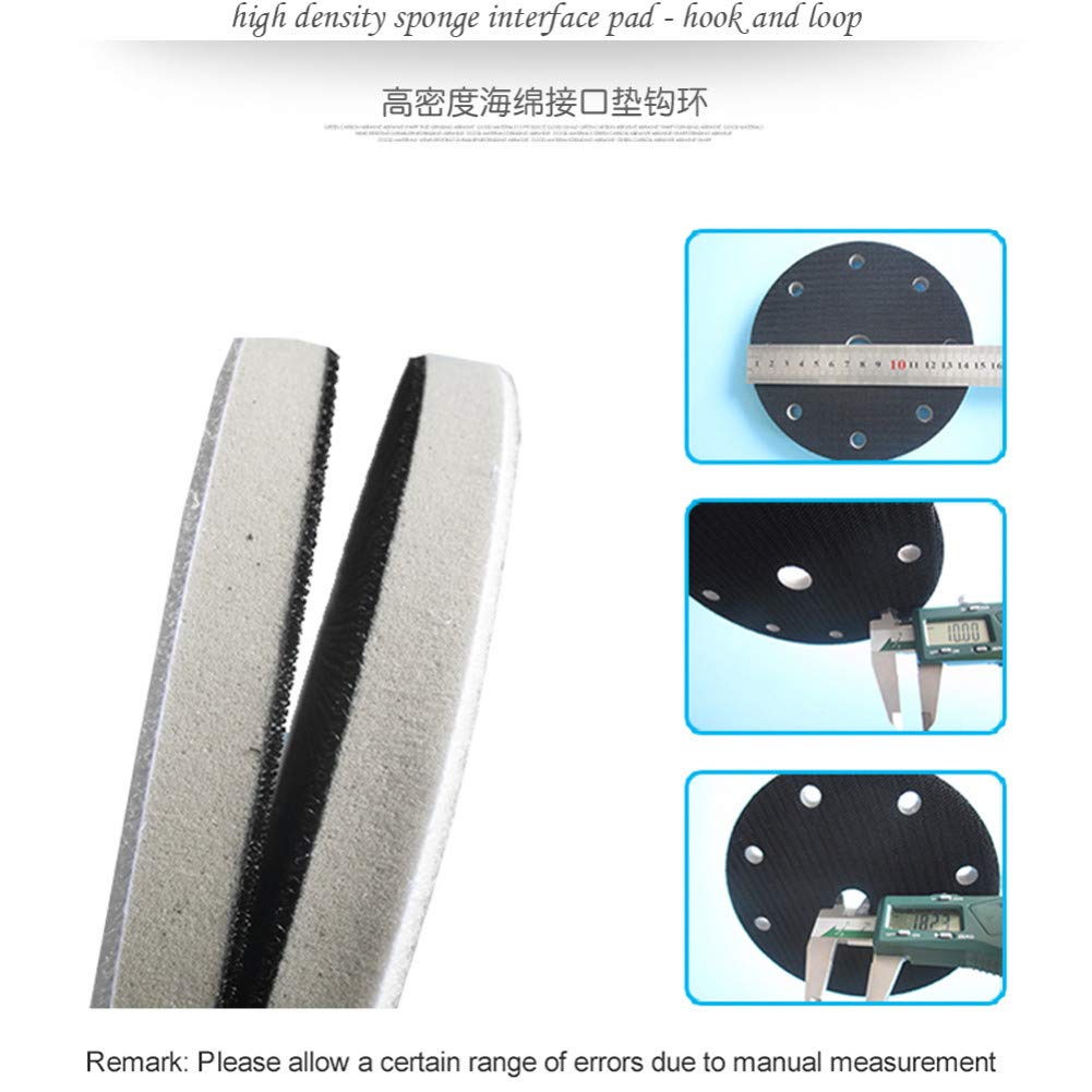 Almohadilla de interfaz de alta densidad 6"9 agujeros 150 mm Almohadilla de lijado de protección y amortiguación - Gancho y bucle