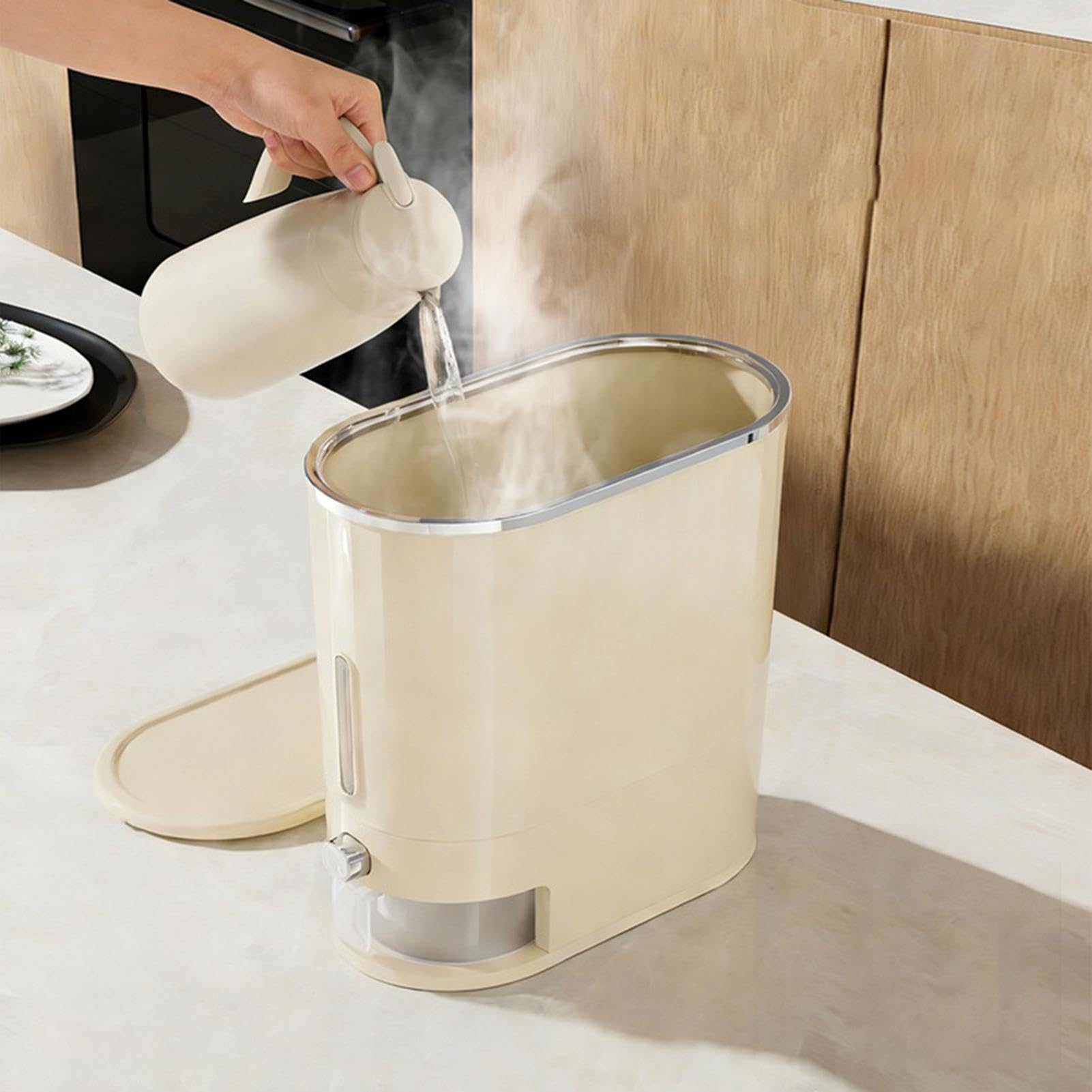 Generisch Contenitore per riso da 5 kg, a prova di perdite, con misurino