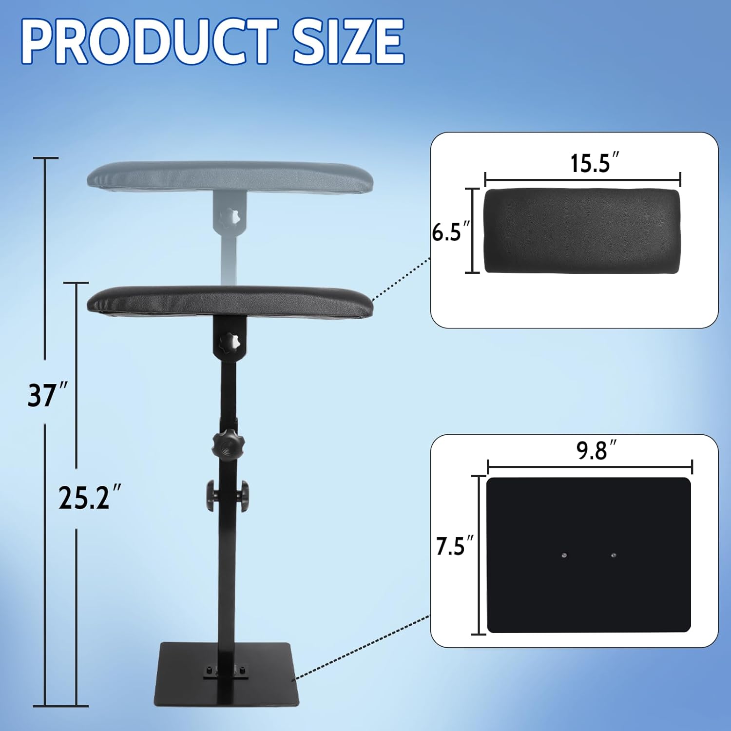 Tattoo Arm Rest Stand with Pen Covers 200 pcs & Grip Tape 4 pcs, Adjustable Height and Tilt Tattoo Equipment
