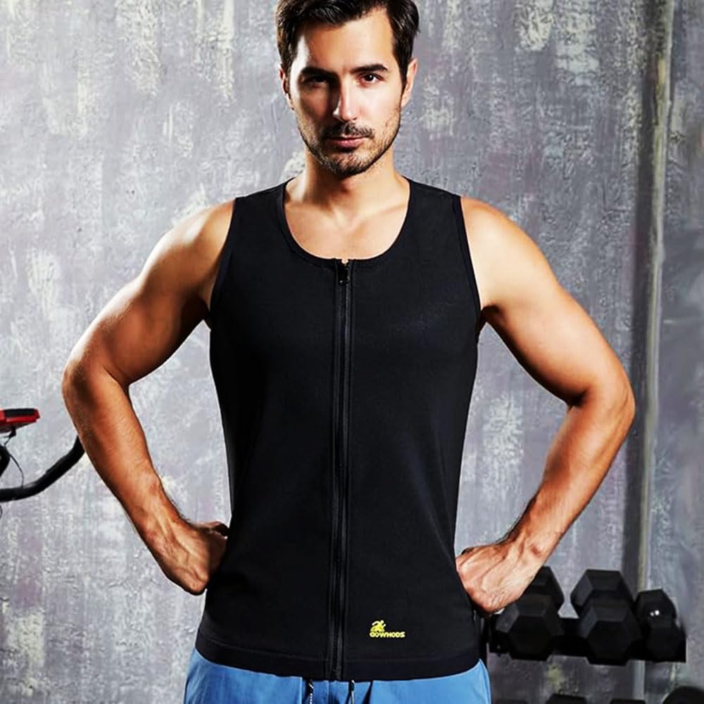 Men Sweat Sauna Vest Heat Trapping Sweat Enhancing Tank Top Slimming Hot Polymer Workout Suits for Body Shaper - Image 4