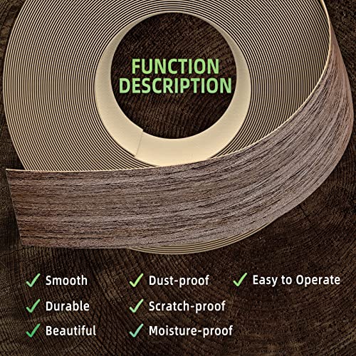 Image of Walnut Edge Banding, 1 1 /2 inch x 100ft roll of Veneer Edge Banding - Pre-glued Flexible, Real Wood Tape for Cabinet Repair & Furniture Restoration