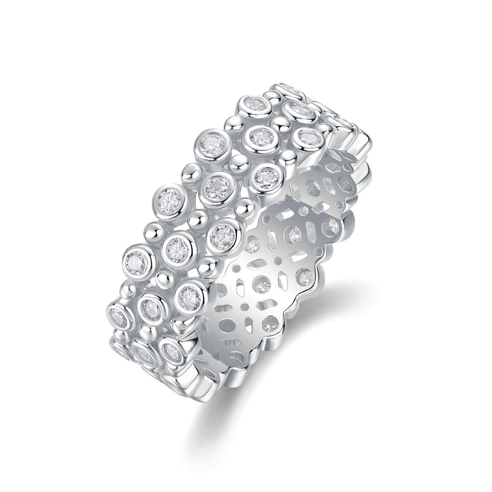 9K 14K 18K białe złoto pasujące pierścionki, pierścionek damski 1,7 x 1,7 mm Moissanit Def 0,78 ct bez kamienia szlachetnego