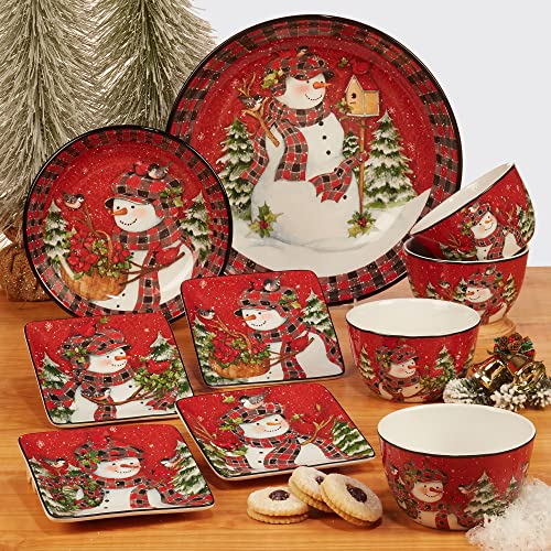 Certified International Christmas Lodge Snowman Deep Serving Bowl, 104 Oz, Multicolor #TOP3