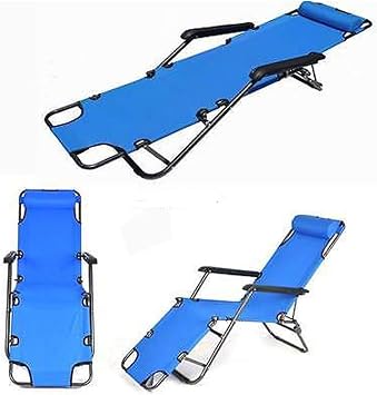 Outdoor Folding Reclining Beach Sun Patio Chaise Lounge Chair Pool Lawn Lounger Blue