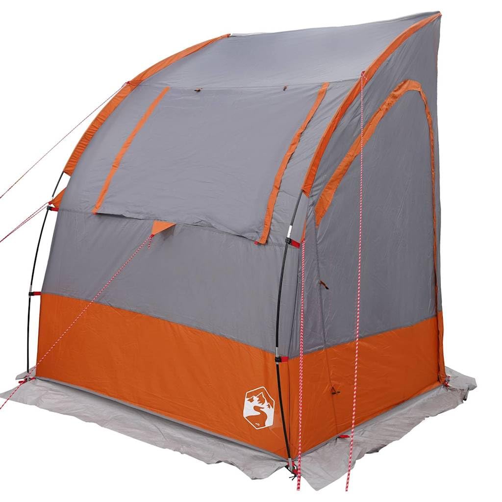 vidaXL Tailgate Tent Grey and Orange 194 x 180 x 210 cm Taffeta, Camping Tent, Modern Outdoor Shelter, Tailgate, Portable Gear, Family, Festival, Recreational Fun