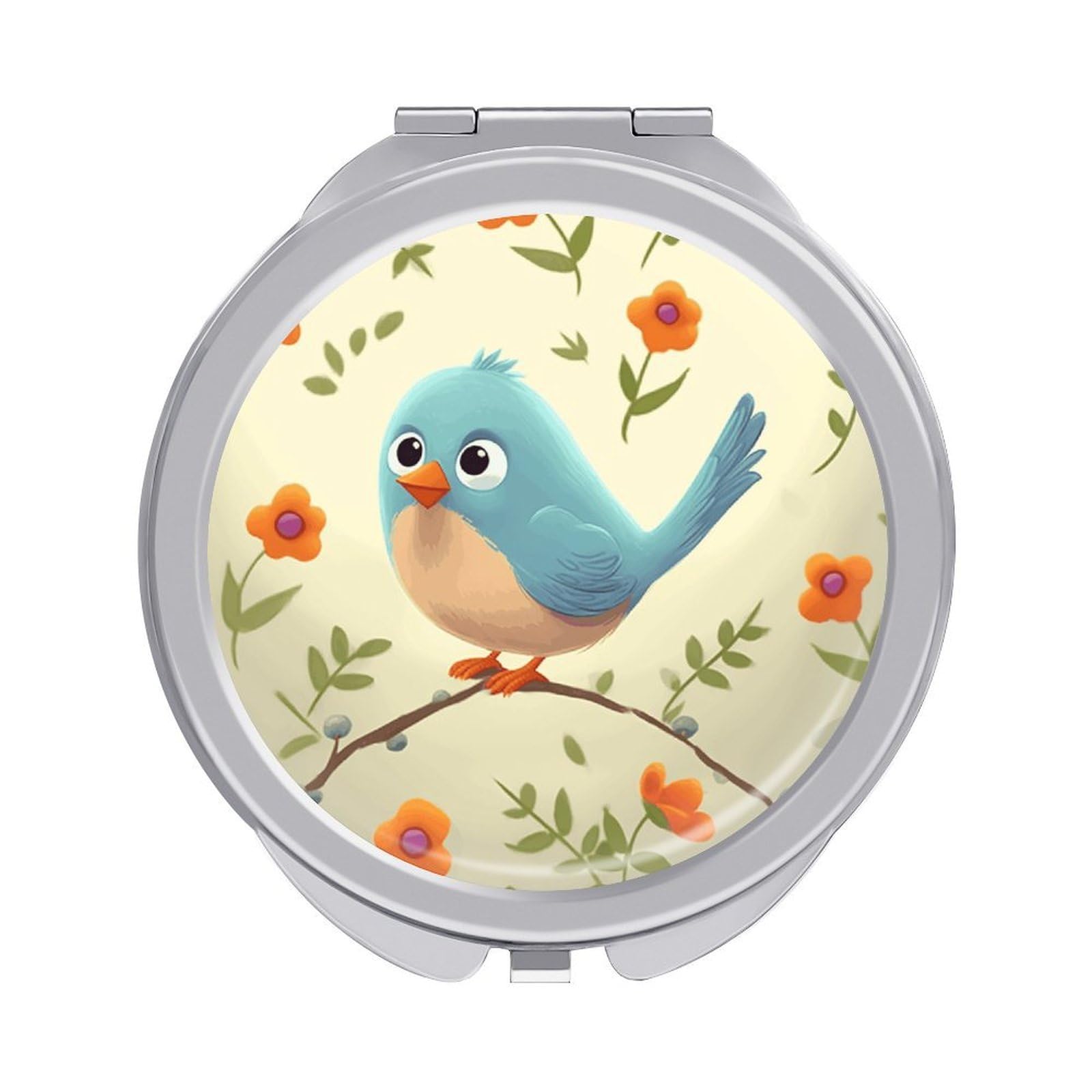 FekiLoot Cute Bird Travel Makeup Mirror 2 X /1 X Magnifying Slim Pocket Mirrors Compact for Purse Travel Makeup Mirrors for Pocket, Handbag, Purse Women Gift