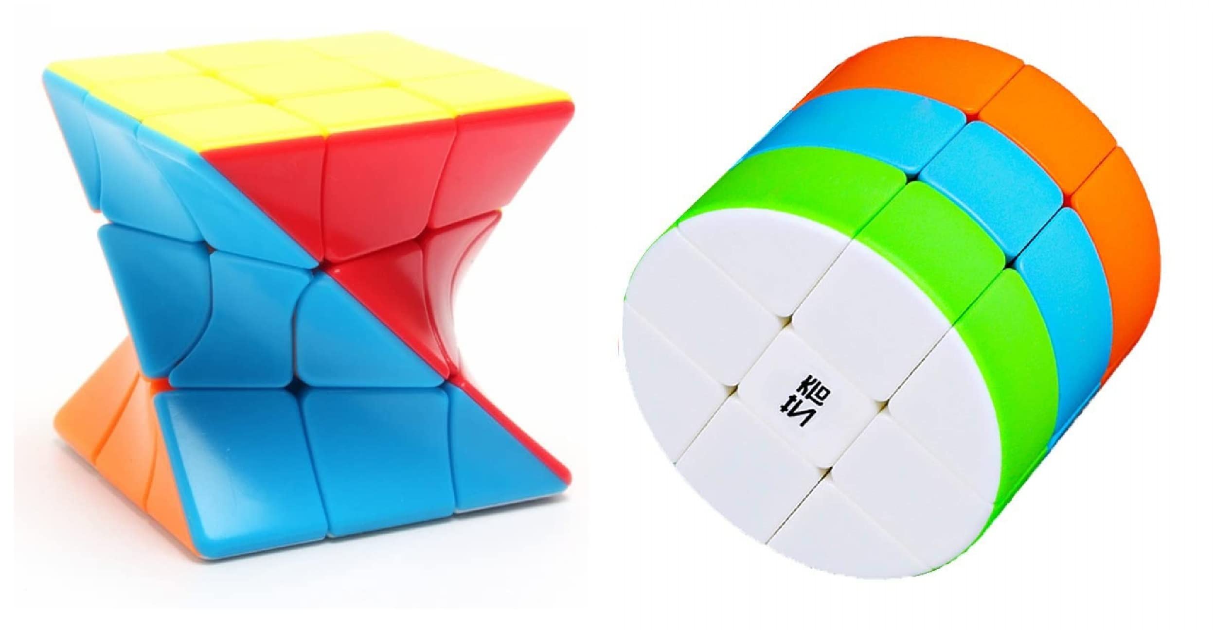 3X3 Cylinder Speed Cube & Twist 3X3 Stickerelss Speed Cube Combo Pack Of 2 (2 Pieces), Kid