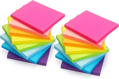 Early Buy 16 blocs de notas adhesivas, 8 notas autoadhesivas de colores brillantes de 3 x 3 pulgadas, 60 hojasbloc Early Buy 16 blocs de notas adhesivas, 8 notas autoadhesivas de colores brillantes de 3 x 3 pulgadas, 60 hojasbloc