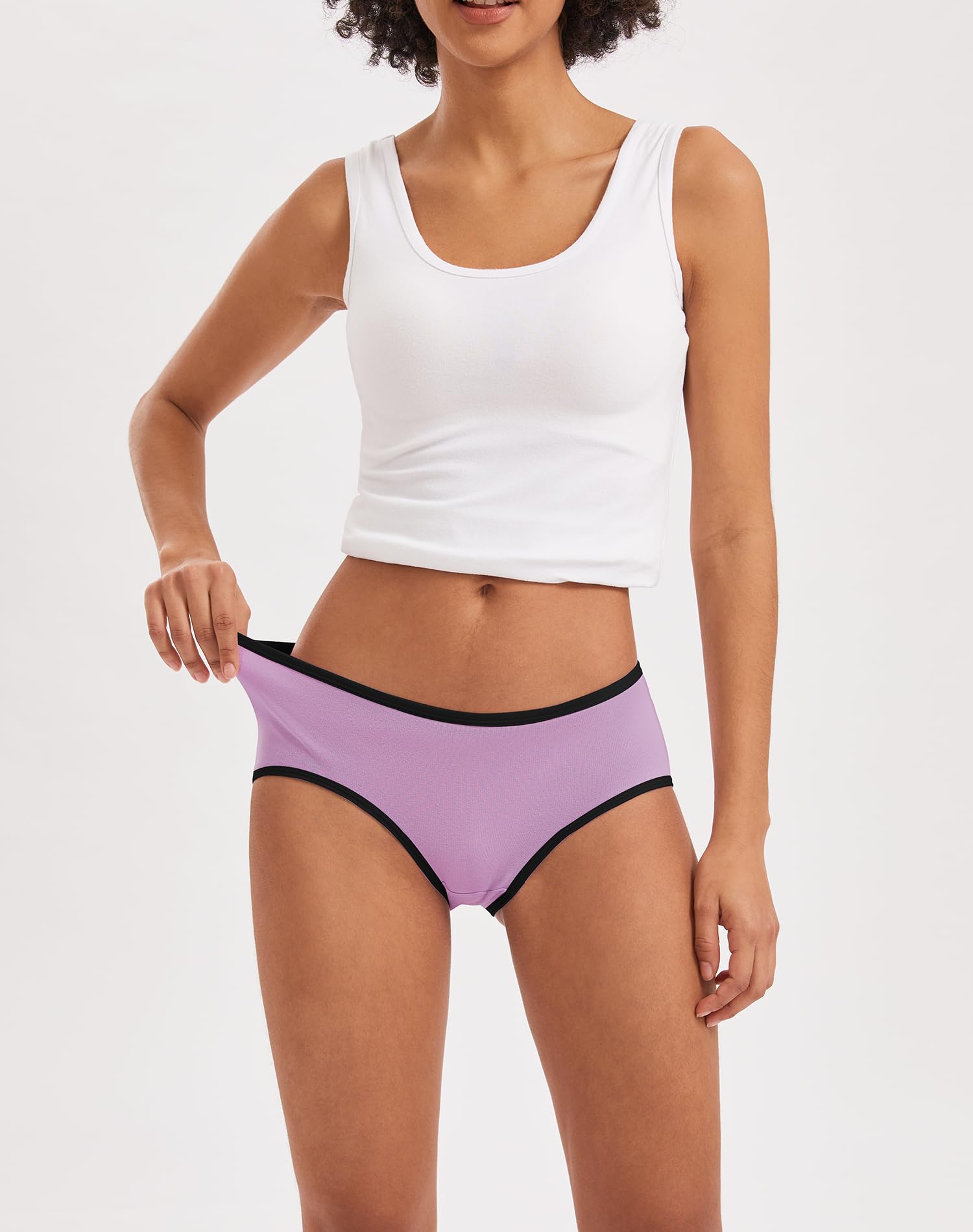 INNERSY Mutande Donna Cotone Vita Media Comode Slip Elasticizzato Intimo di Base Pacco da 6