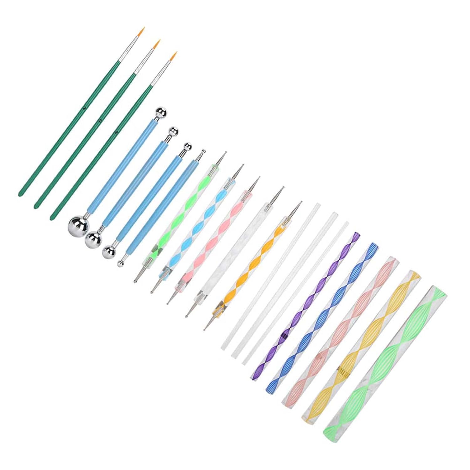 Yinhing Nail Point Tools DIY Mandala Dotting Tool 20Pcs Mandala Dotting Nail Art Polish Tools Nail Brush