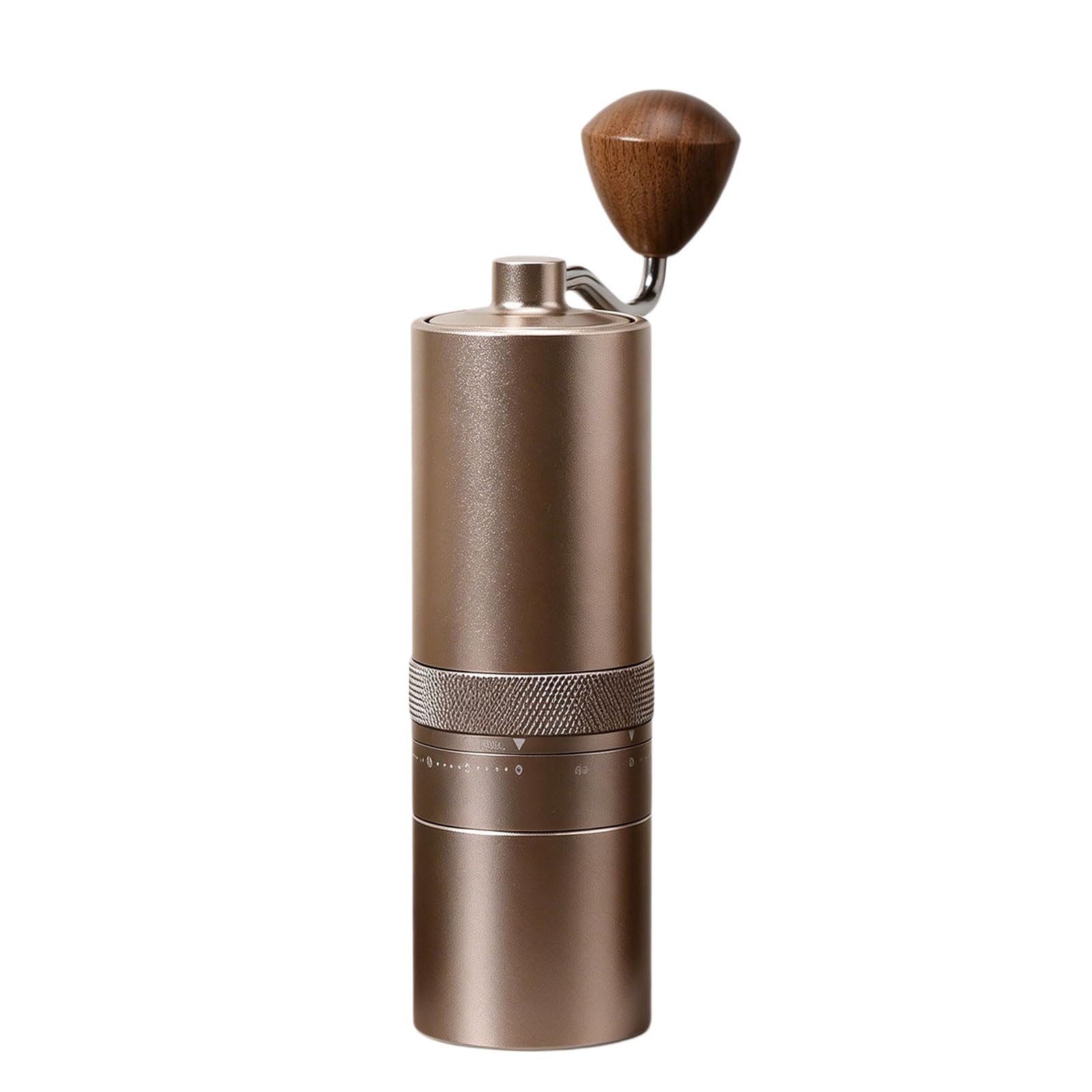 Molinillo de café ergonómico de funcionamiento manual con núcleos de cerámica mecanizados alemanes y diseño antideslizante en dos colores