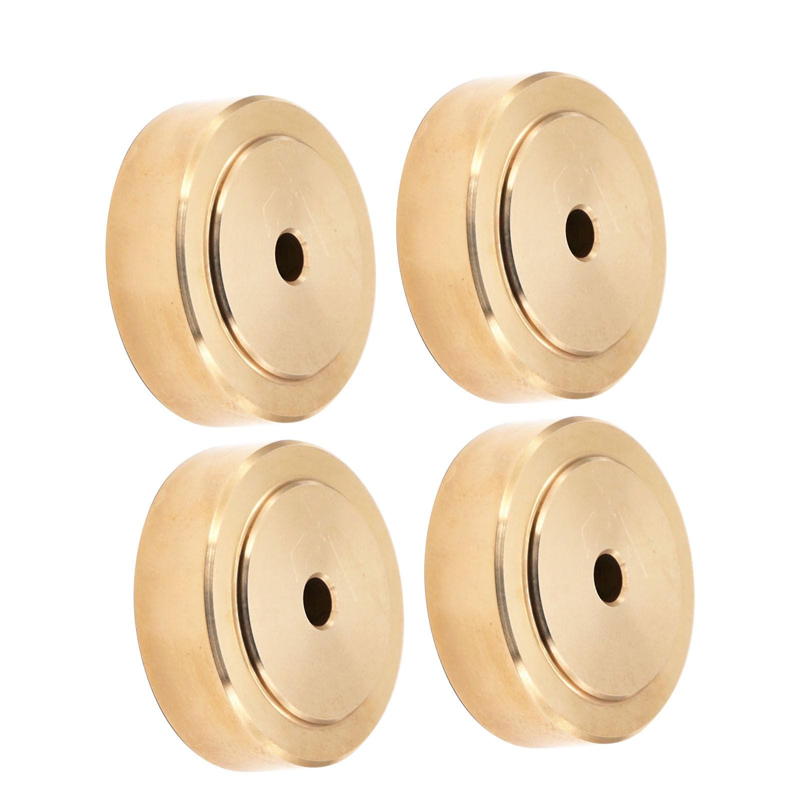Wakects Piedini per Tagliere in Ottone da 4 Pezzi con Cuscinetti in Gomma Piedini Isolanti per Altoparlanti Set di Montaggio a Vite per Taglieri da Cucina Amplificatore HiFi Giradischi DAC Base