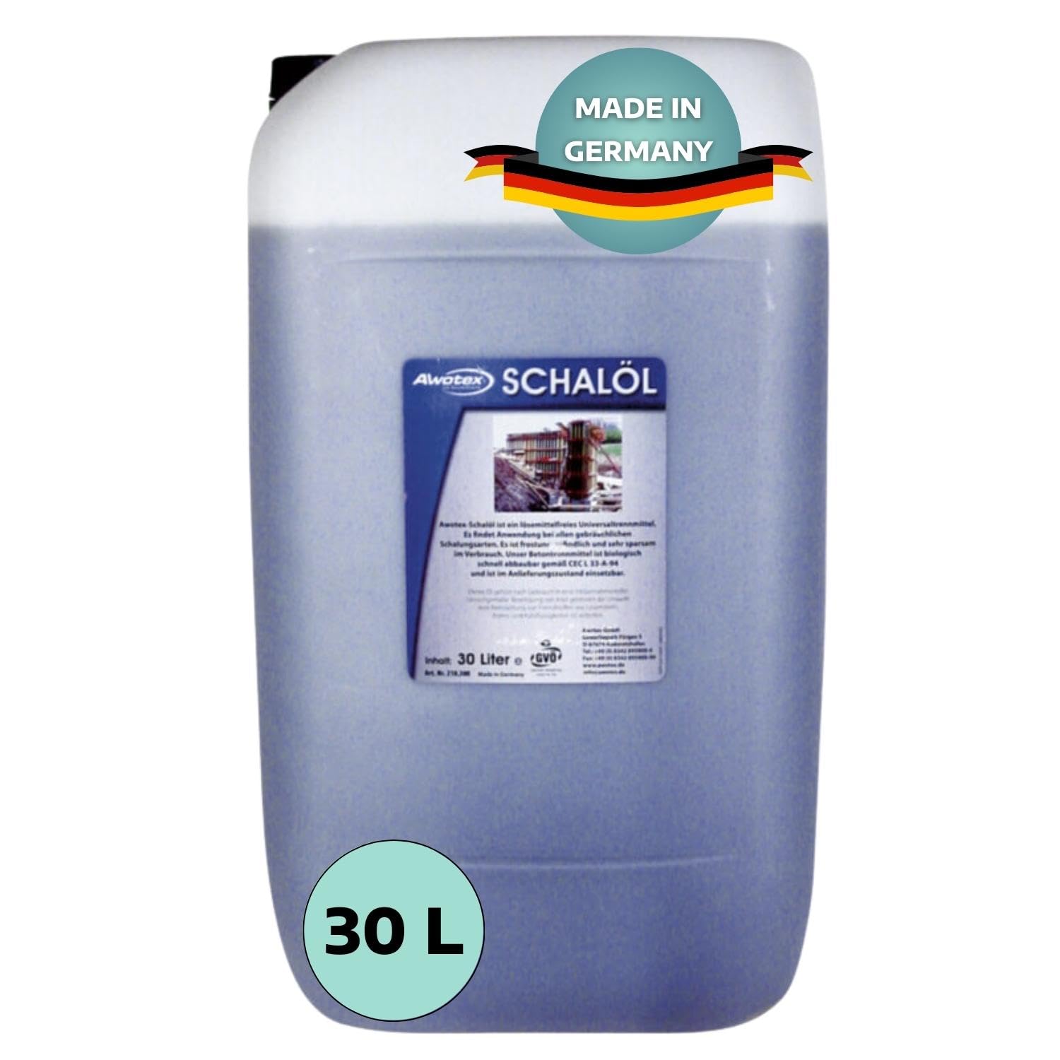 Schalöl 30 Liter - Trennmittel für Beton und Asphalt - Schutz für Baumaschinen - Spezial-Trennmittel für alle Schalungsformen