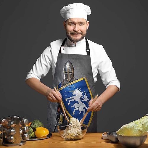 Miniatura 3 de HOSNYE Delantal de cocina babero accesorios de cocina baberos con correas estándares para jardinería pintura fiesta