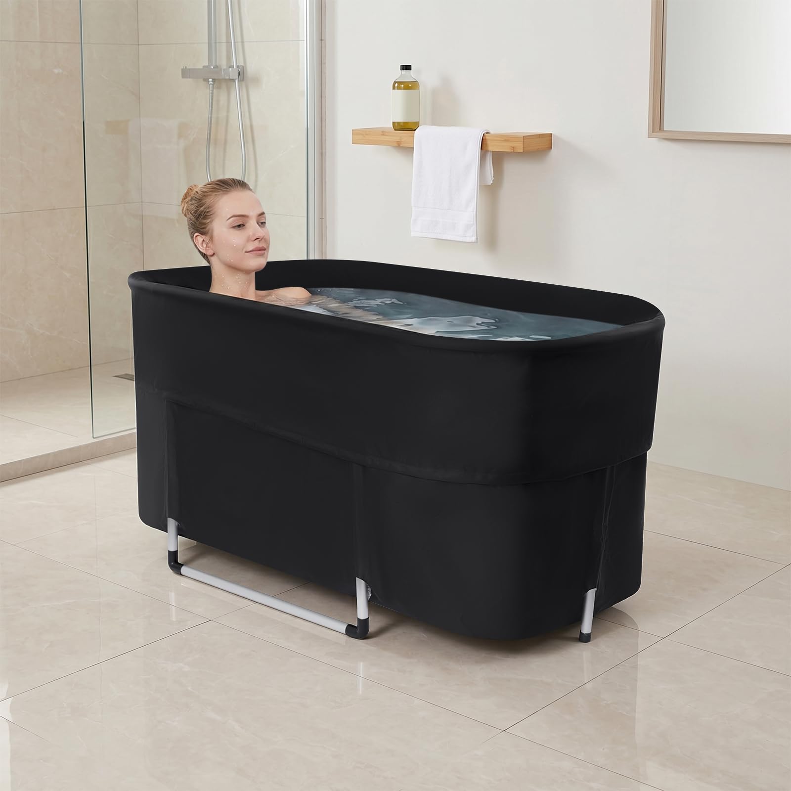 Cubeta de hielo plegable, 115 x 57 x 55cm bañera adultos