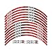 12 X grueso borde exterior de la Costa del parachoques raya Adhesivos de ruedas adaptarse a todos los SUZUKI GSXR 250 400 600 1000 750 GSXR1000R GSXR1000 GSXR600 750 pegatinas moto (Color : Red)